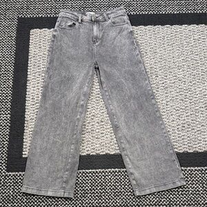 Ettelo High Waist Wide Leg Gray Wash Jeans Women’s 10 Stretch Classic Casual